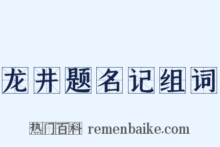 龙井题名记组词是什么意思的图片